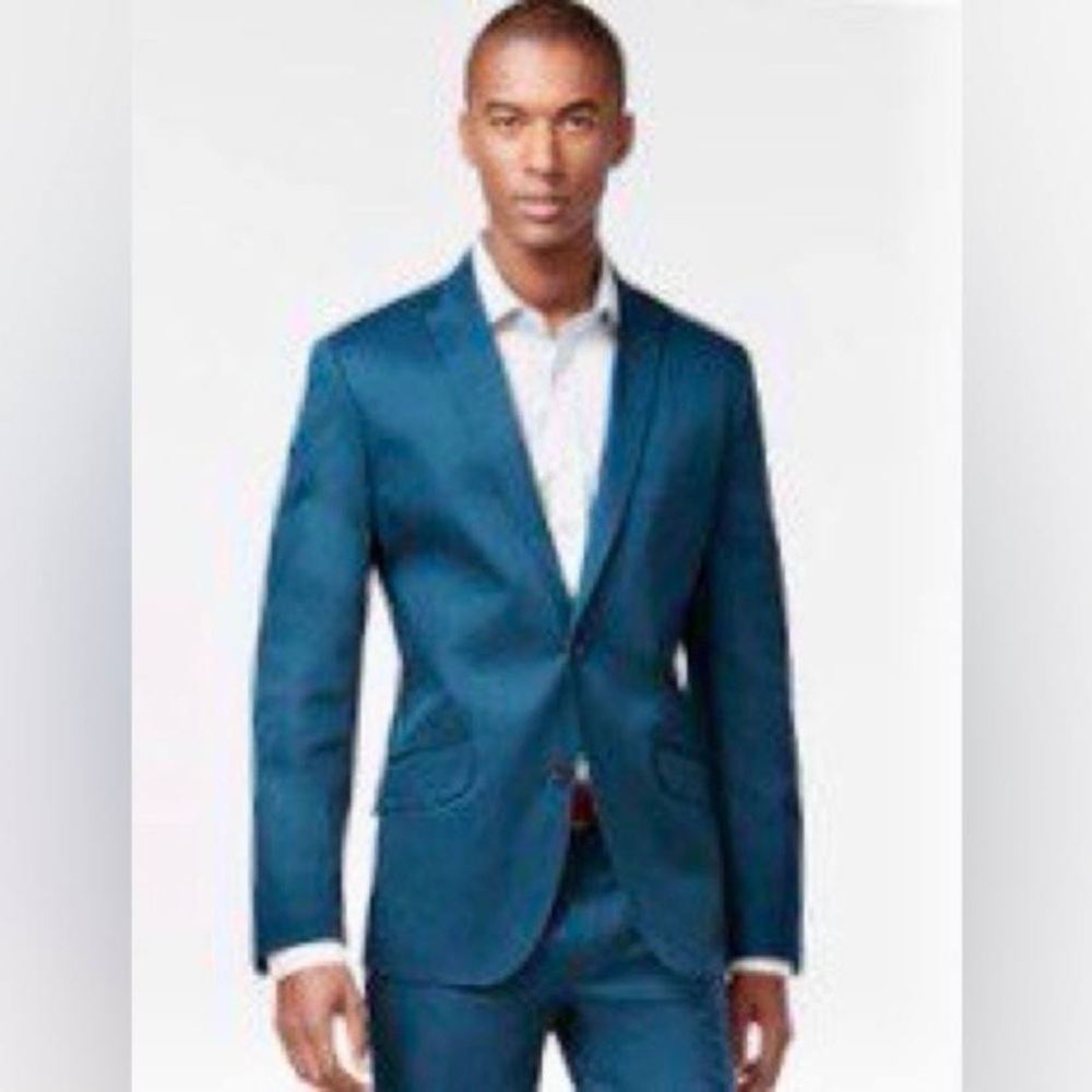 NWOT INC International Concepts Collins Slim Fit Suit Jacket Azure Sz M